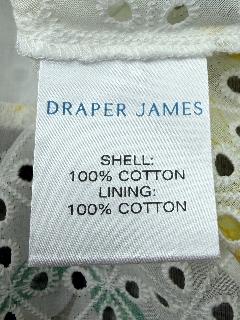 Draper James Terri Tie Back Top in Magnolia Eyelet, Floral Print, Women's 10 - Picture 10 of 10